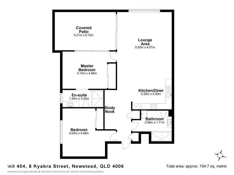 404/8 Kyabra Street, Newstead QLD 4006 Floorplan