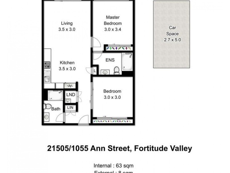 21505/1055 Ann Street, Newstead QLD 4006 Floorplan