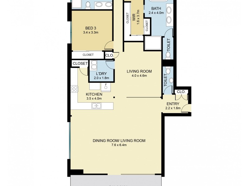 1901/17 Longland Street, Newstead QLD 4006 Floorplan