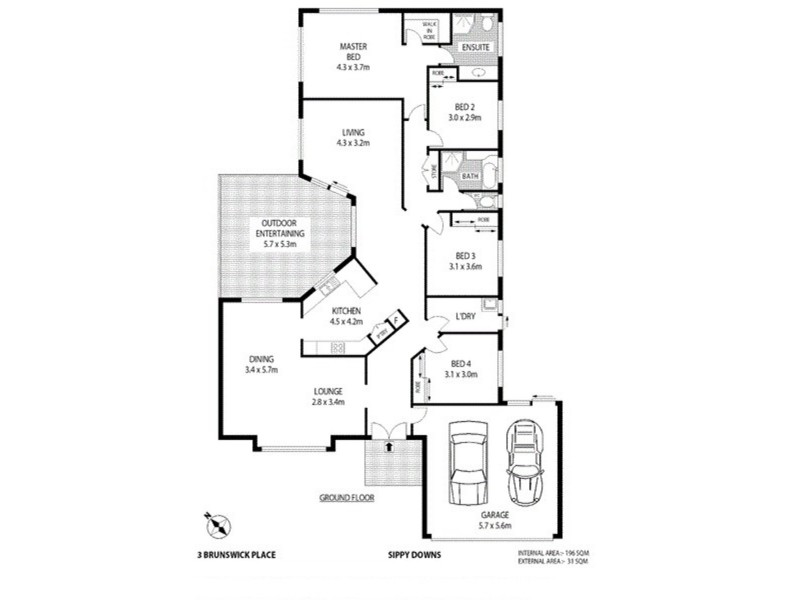 3 Brunswick Place, Sippy Downs QLD 4556 Floorplan