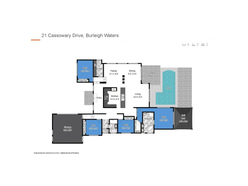21 Cassowary Drive, Burleigh Waters QLD 4220 Floorplan