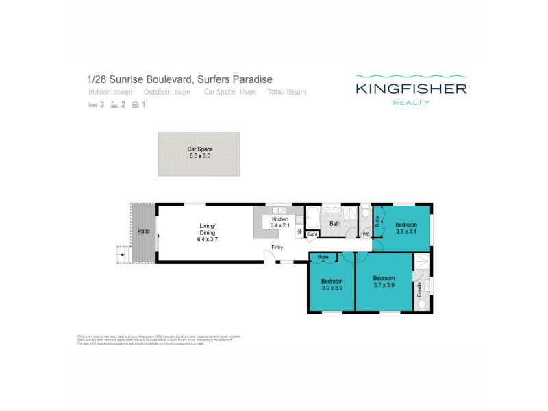 1/28 Sunrise Boulevard, Surfers Paradise QLD 4217 Floorplan