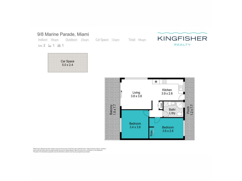 9/8 – 12 Marine Parade, Miami QLD 4220 Floorplan