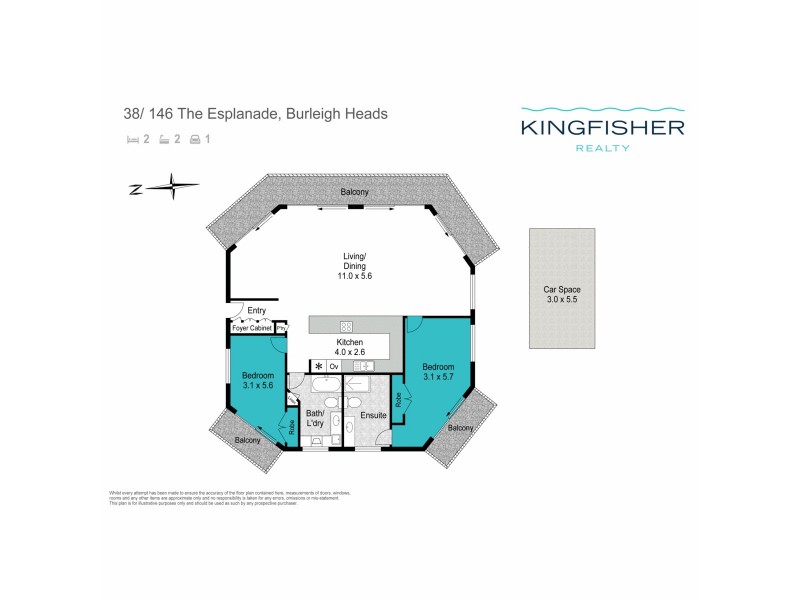 38/146 The Esplanade, Burleigh Heads QLD 4220 Floorplan
