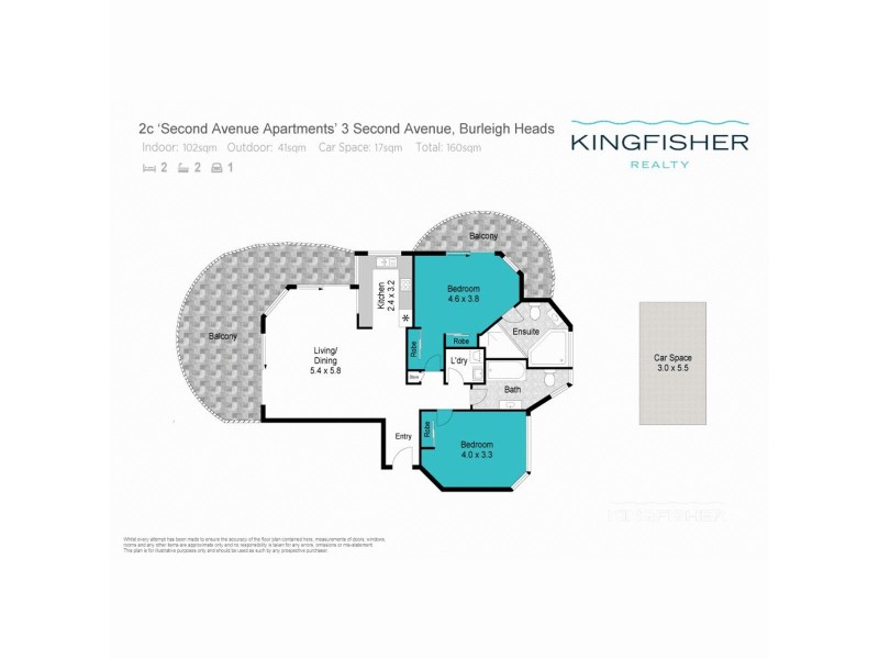 2C/3 Second Avenue, Burleigh Heads QLD 4220 Floorplan
