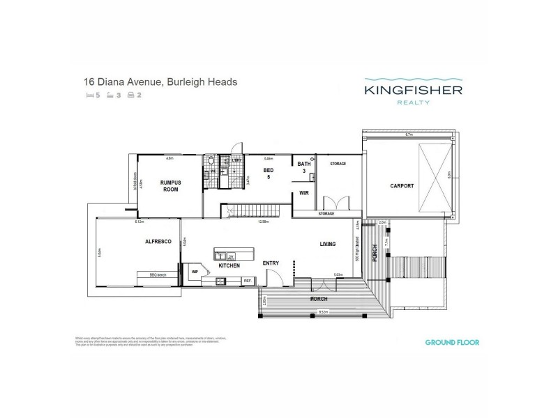 16 Diana Avenue, Burleigh Heads QLD 4220 Floorplan