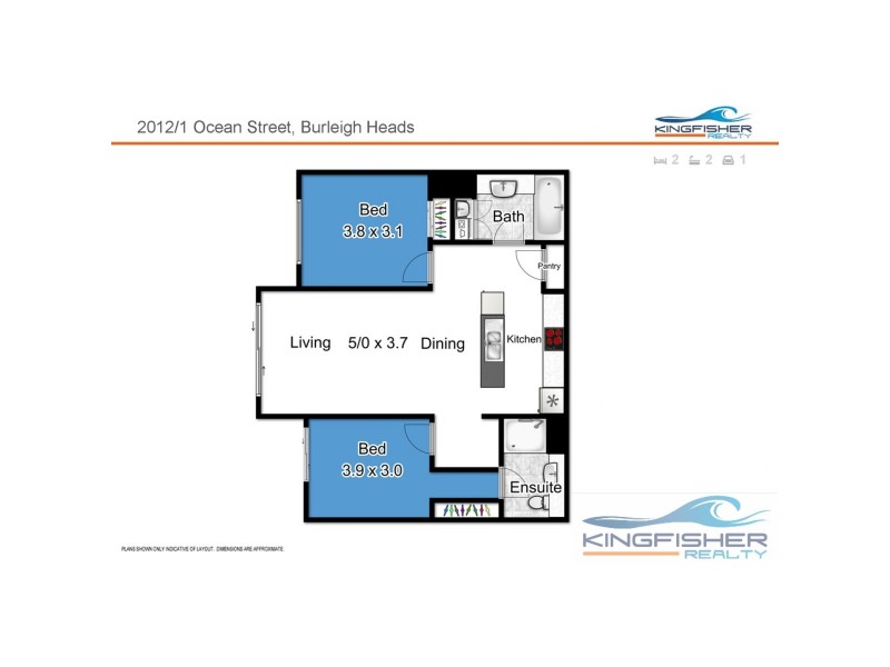 2012/1 Ocean Street, Burleigh Heads QLD 4220 Floorplan
