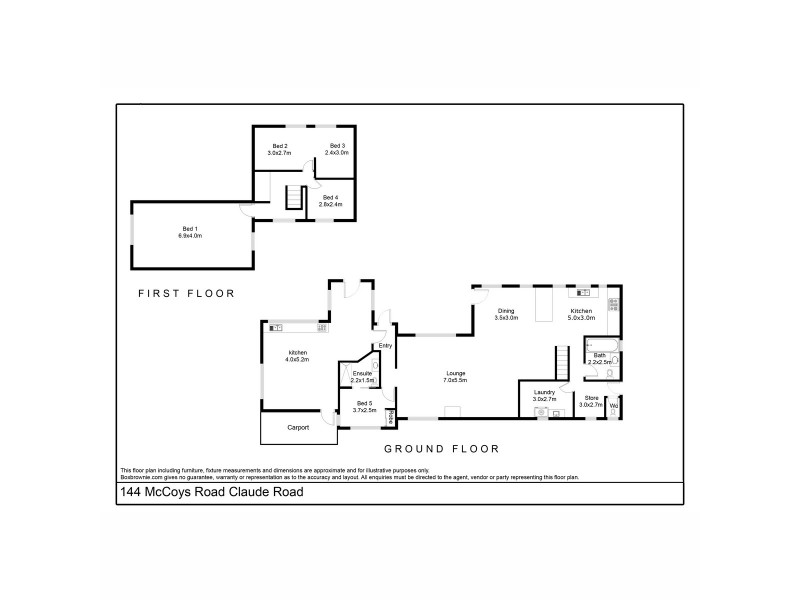 144 McCoys Road, Claude Road TAS 7306 Floorplan