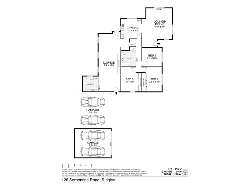 126 Serpentine Road, West Ridgley TAS 7321 Floorplan