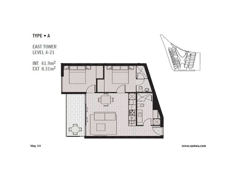 1505/673 La Trobe Street, Docklands VIC 3008 Floorplan
