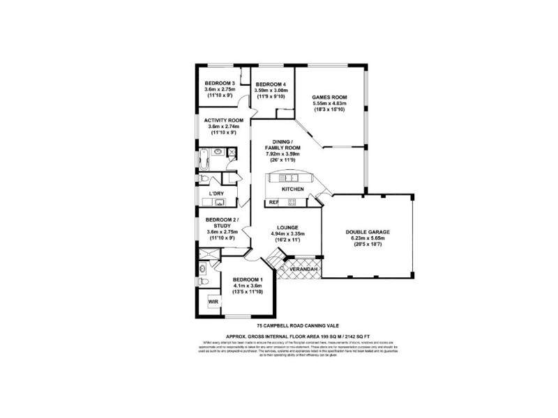 75 Campbell Road, Canning Vale WA 6155 Floorplan