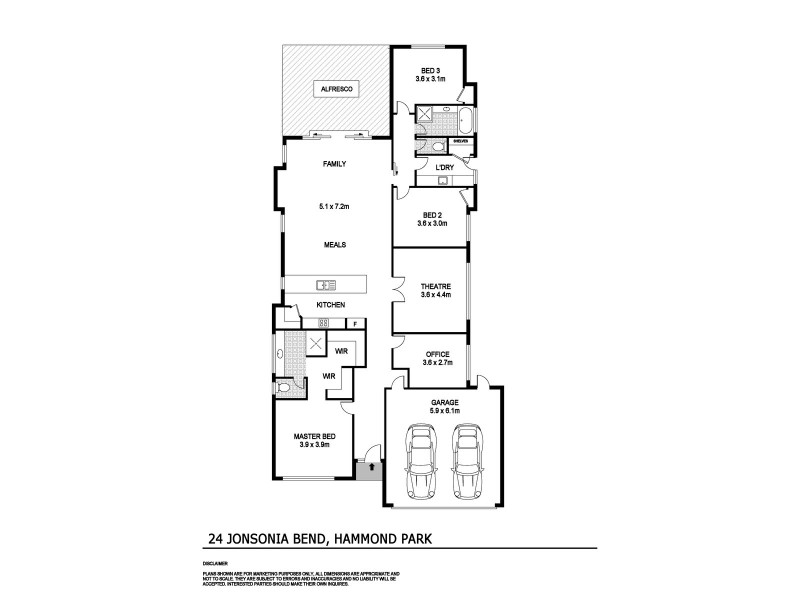24 Johnsonia Bend, Hammond Park WA 6164 Floorplan