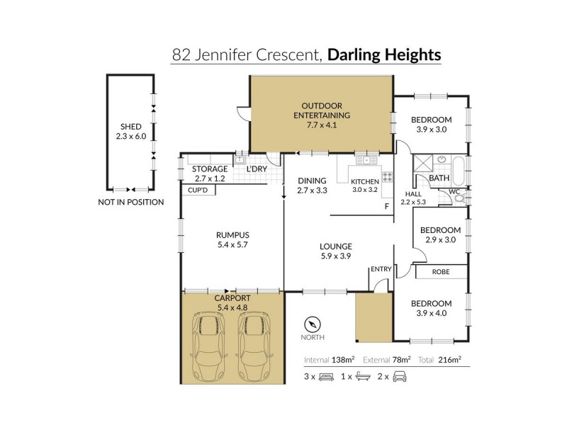 82 Jennifer Crescent, Darling Heights QLD 4350 Floorplan