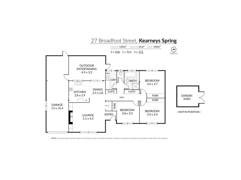 27 Broadfoot Street, Kearneys Spring QLD 4350 Floorplan