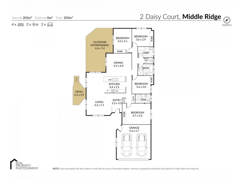 2 Daisy Court, Middle Ridge QLD 4350 Floorplan