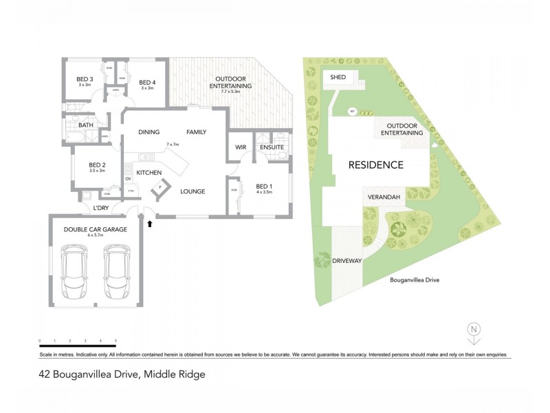 42 Bouganvillea Drive, Middle Ridge QLD 4350 Floorplan