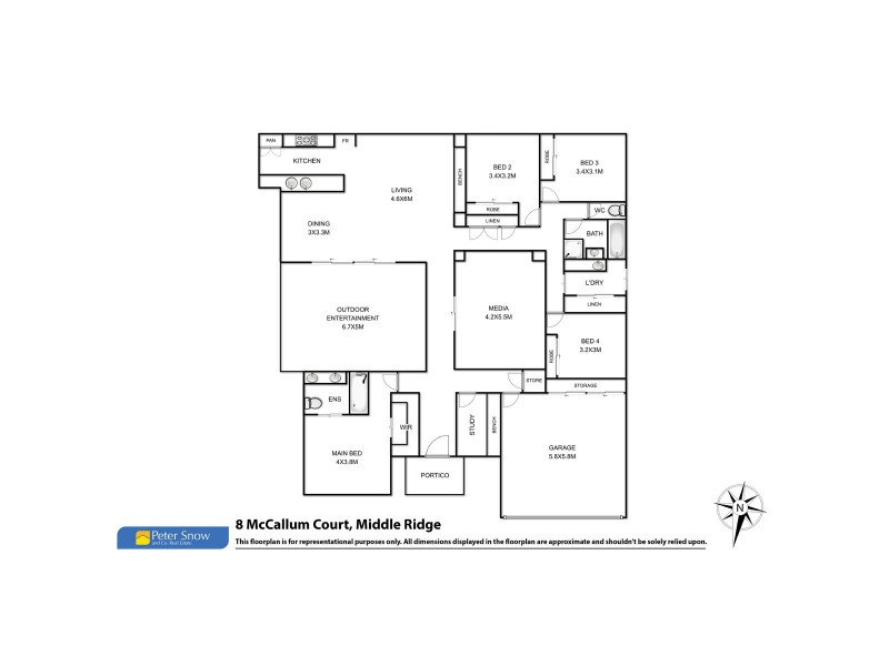 8 McCallum Court, Middle Ridge QLD 4350 Floorplan