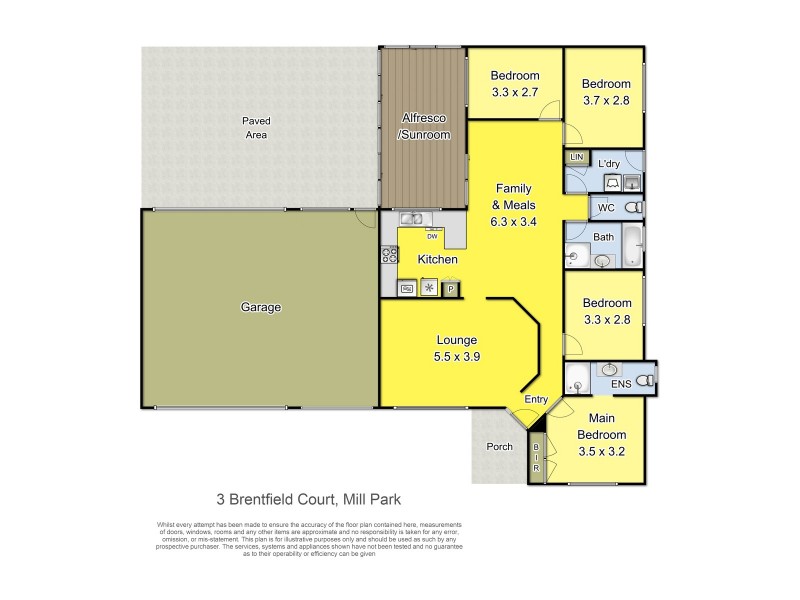 3 Brentfield Court, Mill Park VIC 3082 Floorplan