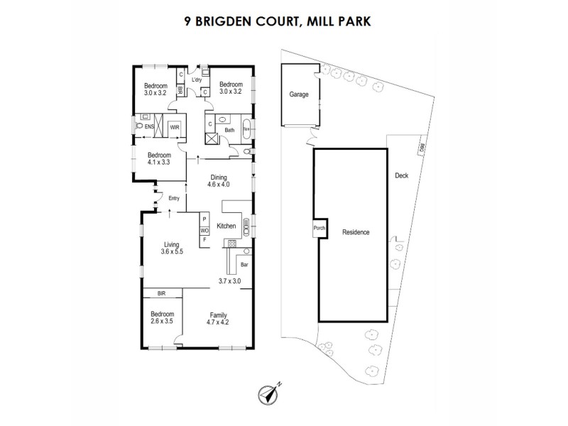 9 Brigden Court, Mill Park VIC 3082 Floorplan
