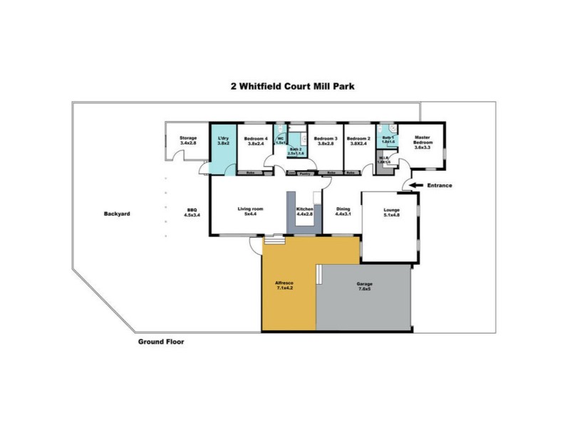 2 Whitfield Court, Mill Park VIC 3082 Floorplan