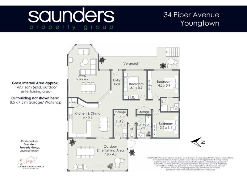 34 Piper Avenue, Youngtown TAS 7249 Floorplan