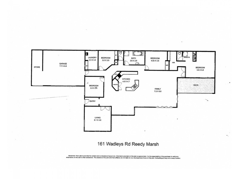 161 Wadleys Road, Reedy Marsh TAS 7304 Floorplan