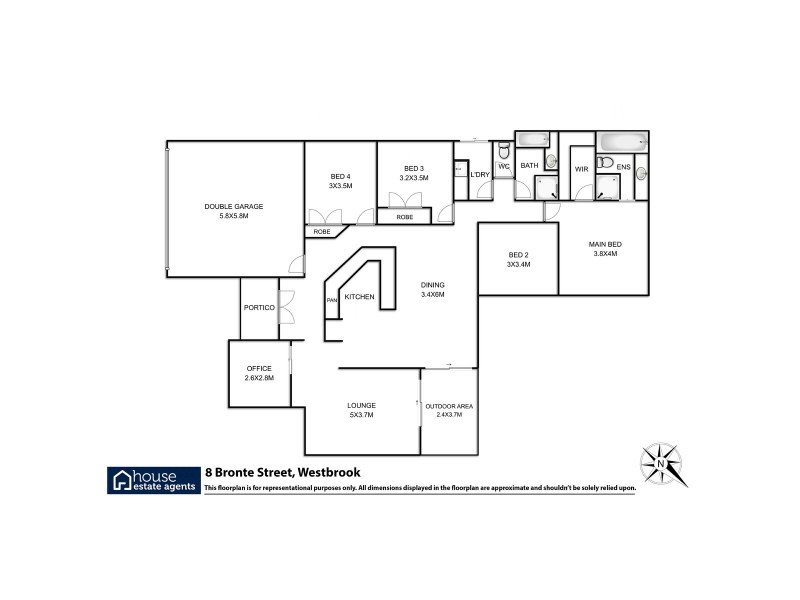 8 Bronte Street, Westbrook QLD 4350 Floorplan