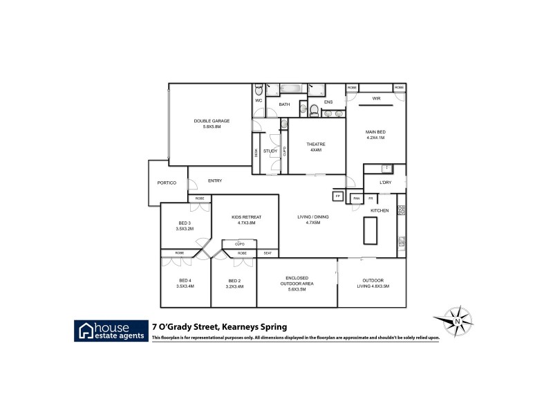 7 O’Grady Street, Kearneys Spring QLD 4350 Floorplan