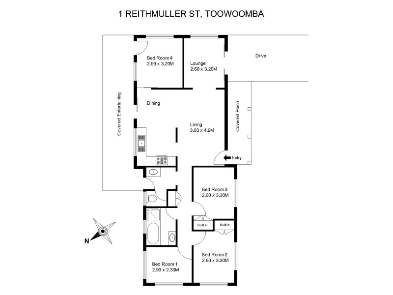 1 Riethmuller Street, Kearneys Spring QLD 4350 Floorplan