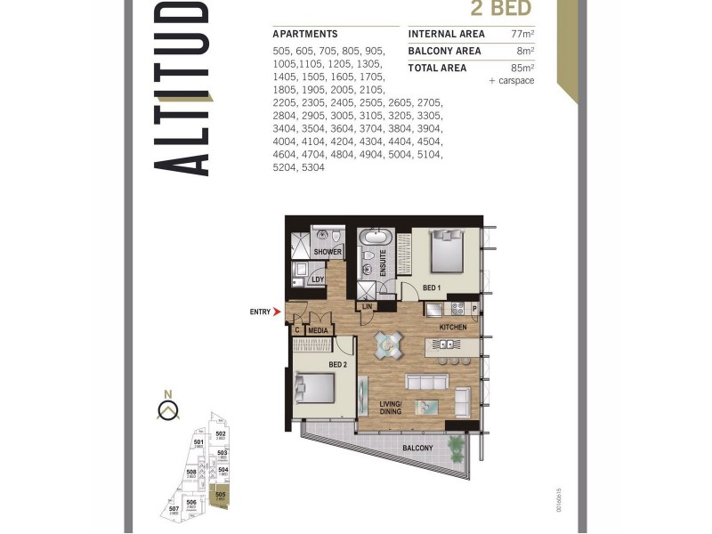 3504/330 Church Street, Parramatta NSW 2150 Floorplan