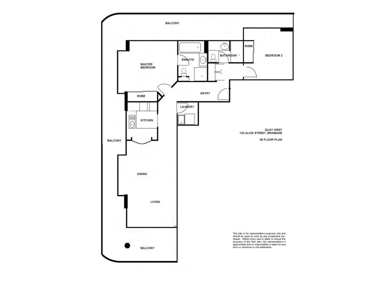 306/132 Alice Street, Brisbane City QLD 4000 Floorplan
