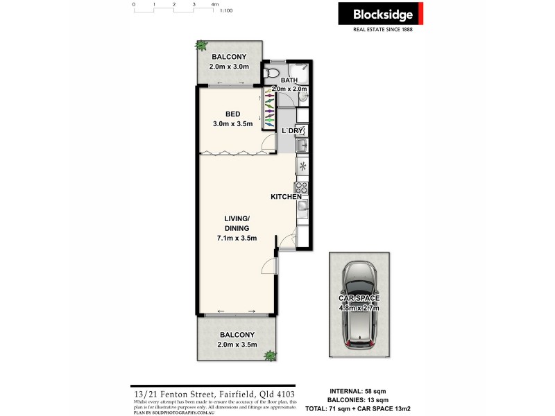 13/21 Fenton Street, Fairfield QLD 4103 Floorplan
