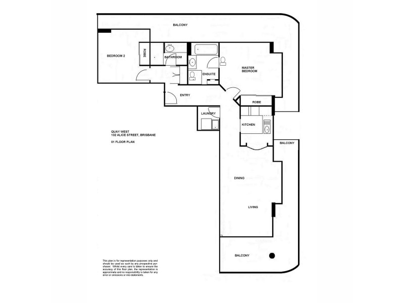 1401/132 Alice Street, Brisbane City QLD 4000 Floorplan