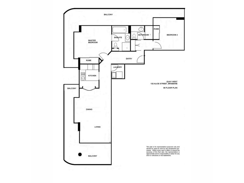1706/132 Alice Street, Brisbane City QLD 4000 Floorplan