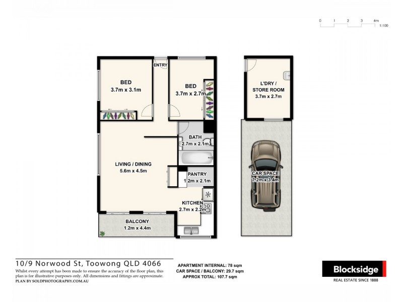 10/9 Norwood Street, Toowong QLD 4066 Floorplan