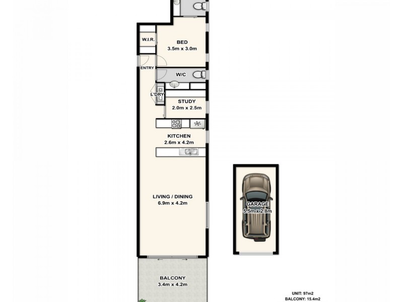 403/491 Wickham Terrace, Spring Hill QLD 4000 Floorplan