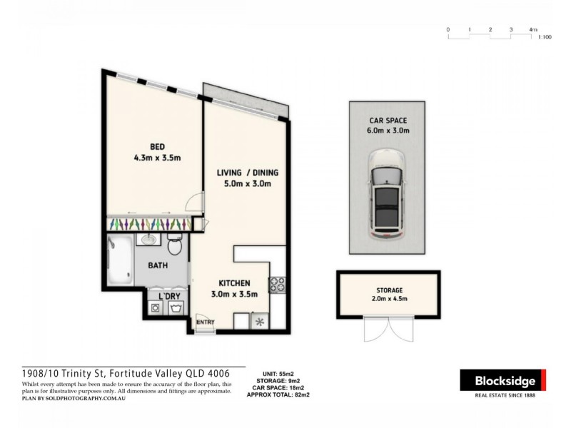 1908/10 Trinity Street, Fortitude Valley QLD 4006 Floorplan