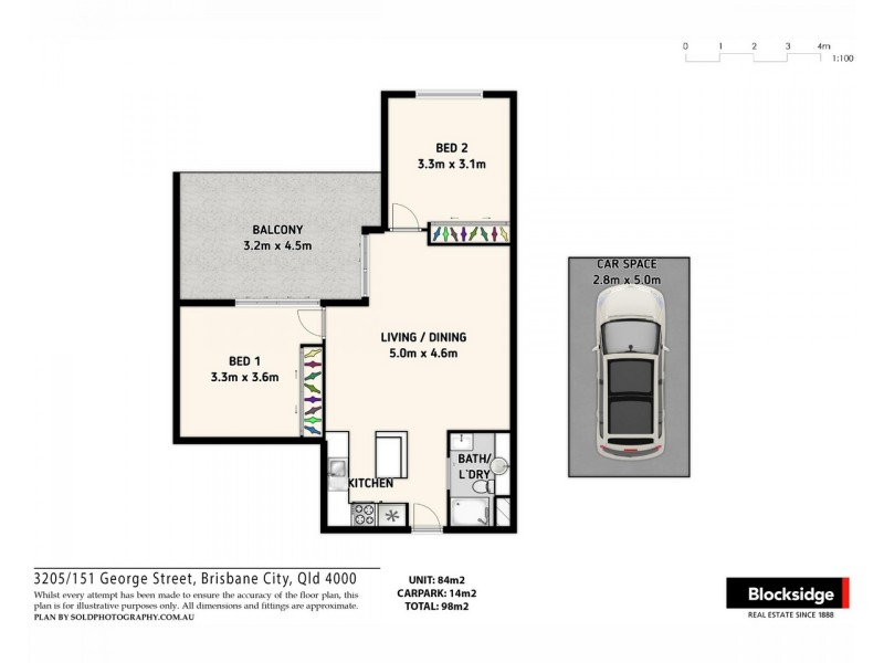 3205/151 George Street, Brisbane City QLD 4000 Floorplan
