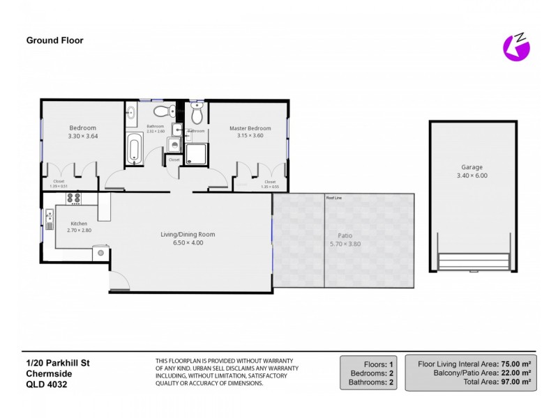 1/20 Parkhill Street, Chermside QLD 4032 Floorplan