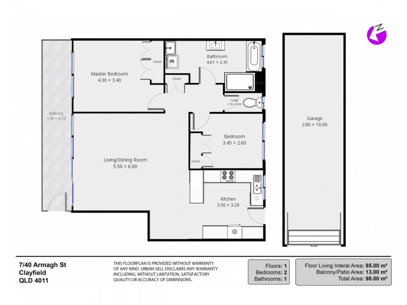 7/40 Armagh Street, Clayfield QLD 4011 Floorplan