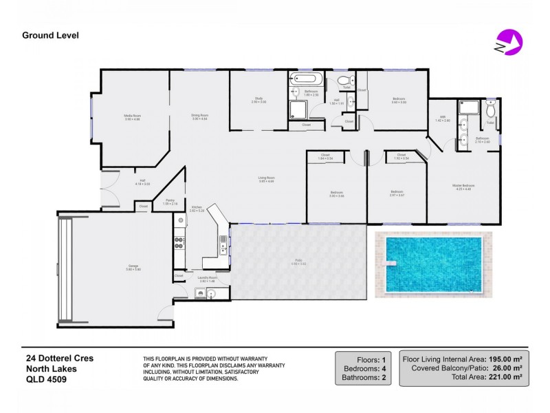 24 Dotterel Crescent, North Lakes QLD 4509 Floorplan