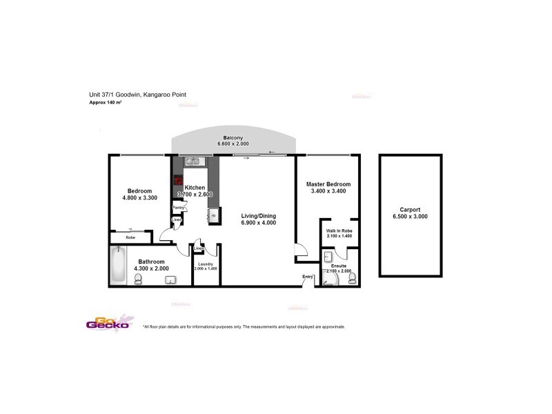 37/1 Goodwin Street, Kangaroo Point QLD 4169 Floorplan