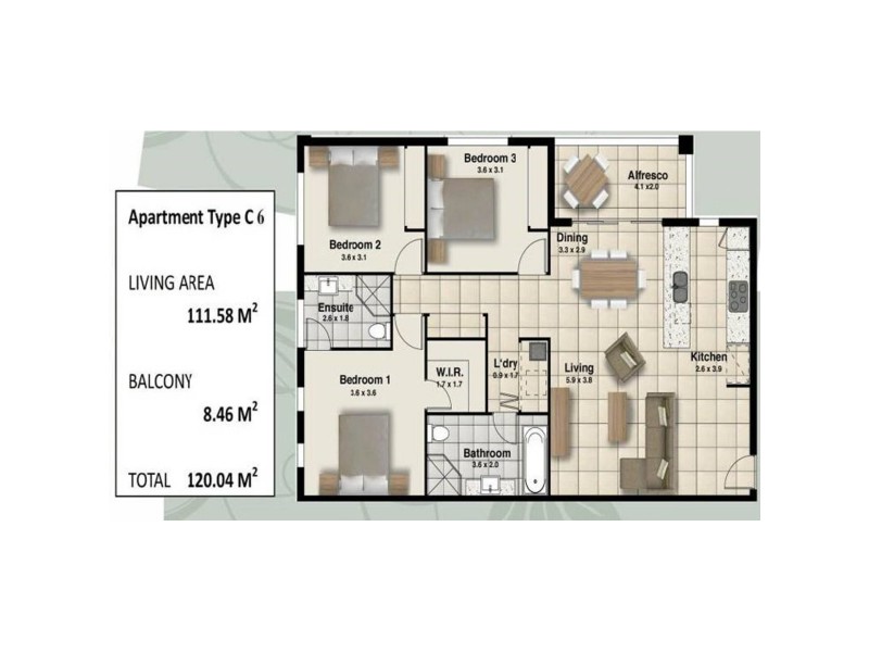 1108/198 Padstow Road, Eight Mile Plains QLD 4113 Floorplan