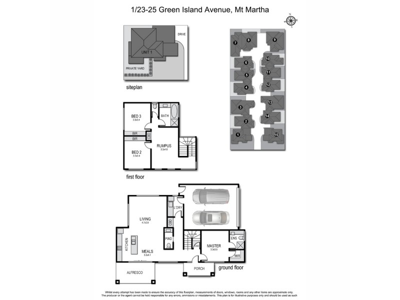 1/23-25 Green Island Avenue, Mount Martha VIC 3934 Floorplan