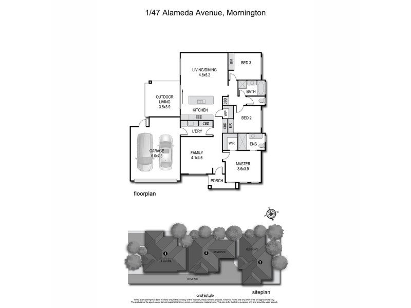 1/47 Alameda Avenue, Mornington VIC 3931 Floorplan