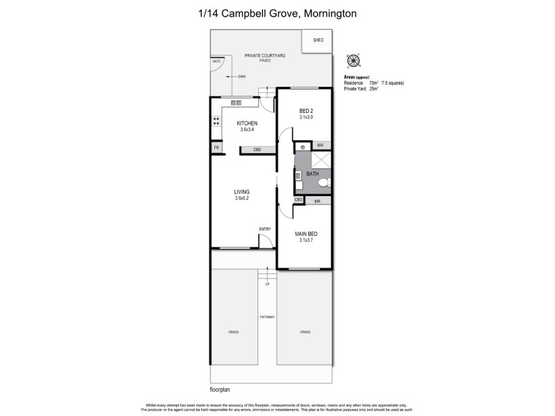 1/14 Campbell Grove, Mornington VIC 3931 Floorplan