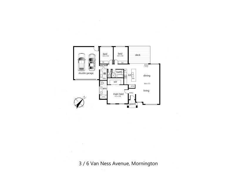 3/6 Van Ness Avenue, Mornington VIC 3931 Floorplan