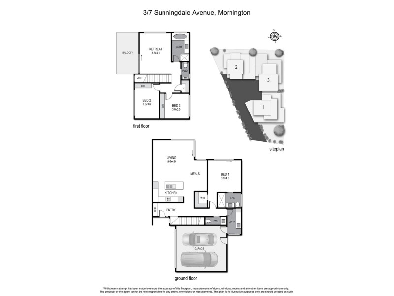 3/7 Sunningdale Avenue, Mornington VIC 3931 Floorplan
