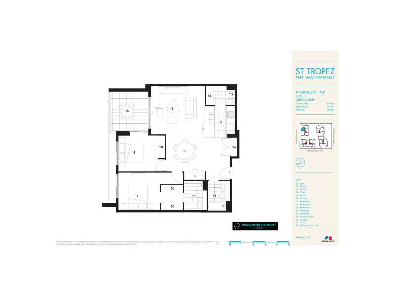 1401/8 Marine Parade, Wentworth Point NSW 2127 Floorplan