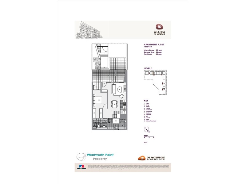 107/15 Baywater Drive, Wentworth Point NSW 2127 Floorplan
